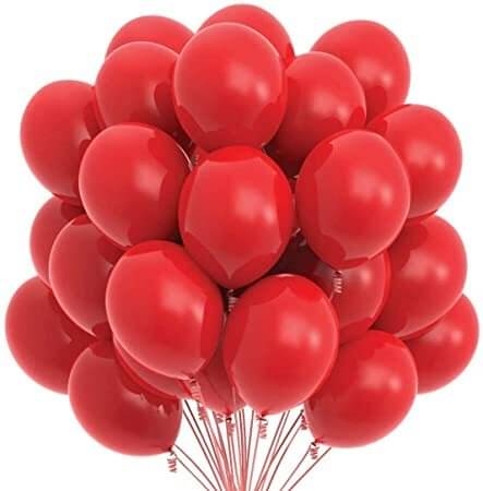     			Krido Premium Metallic Latex Balloons Pack of 100 Red Balloons for Decoration