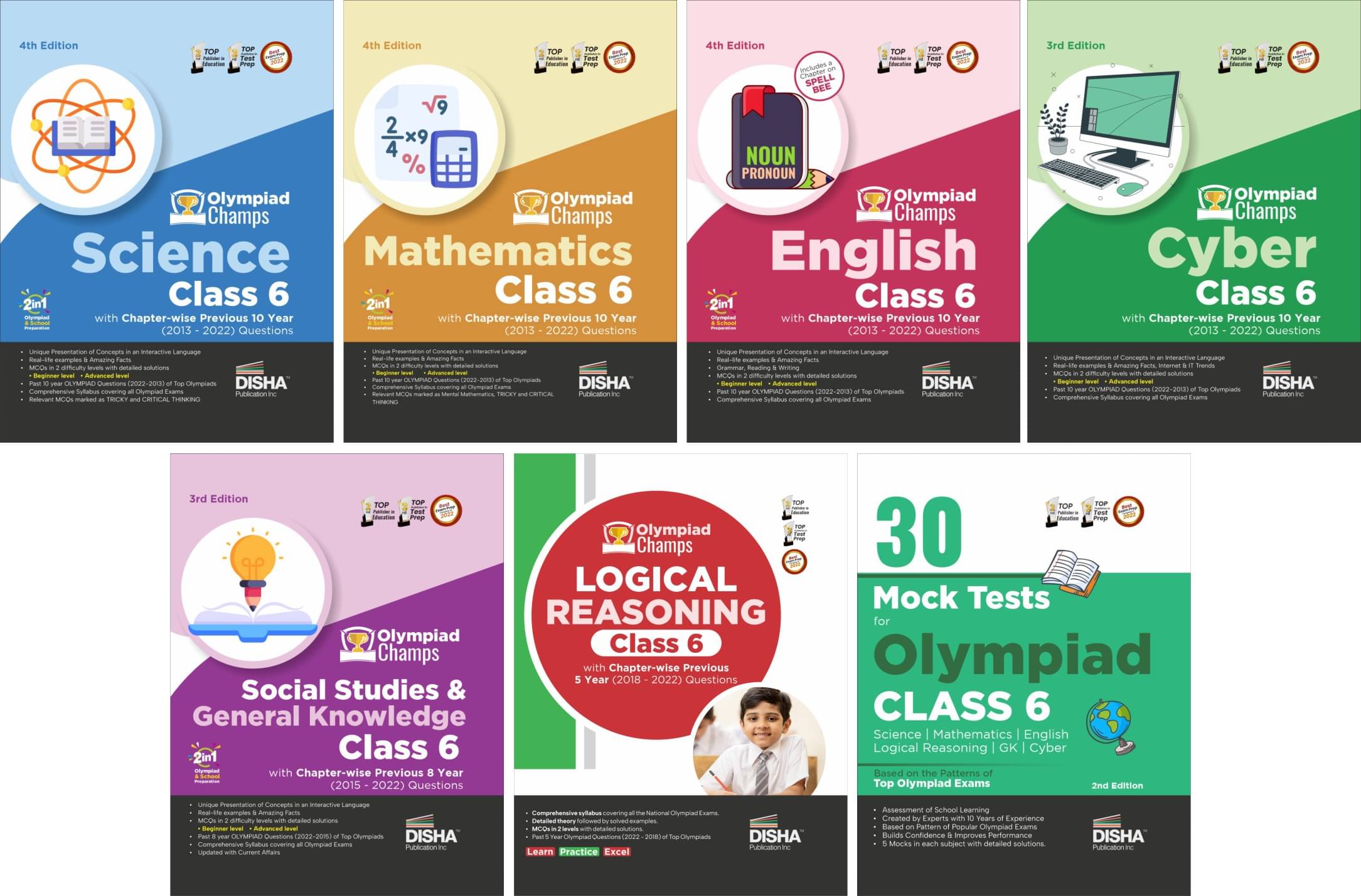 Olympiad Champs Science, Mathematics, English, Cyber & GK Class 6 with 30 Mock Tests (set of 6 books) 3rd Edition Olympiad Champs Science, Mathematics, English, Cyber & GK Class 6 with 30 Mock Tests (set of 6 books) 3rd Edition