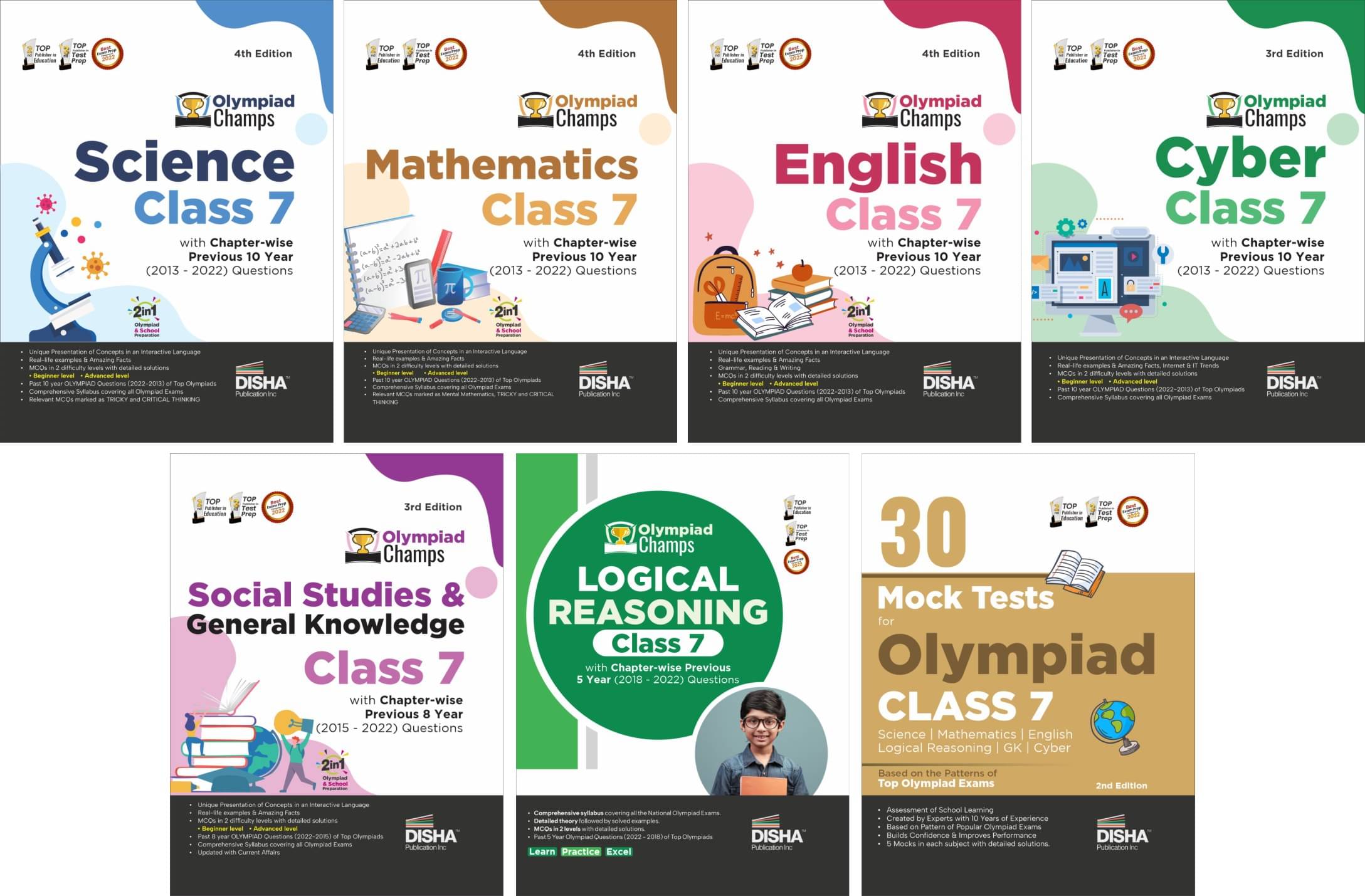 Olympiad Champs Science, Mathematics, English, Cyber & GK Class 7 with 30 Mock Tests (set of 6 books) 3rd Edition Olympiad Champs Science, Mathematics, English, Cyber & GK Class 7 with 30 Mock Tests (set of 6 books) 3rd Edition