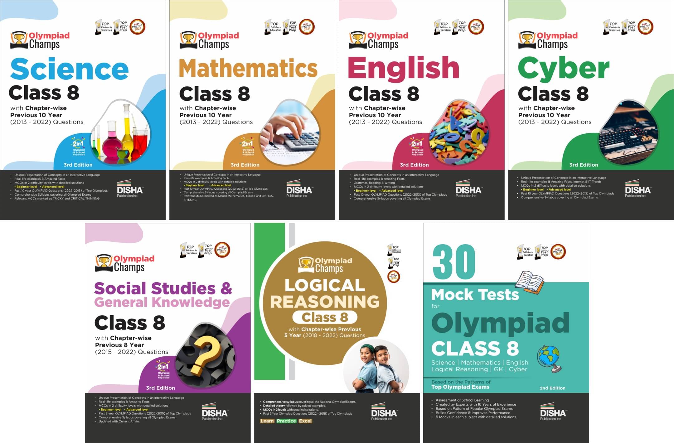 Olympiad Champs Science, Mathematics, English, Cyber & GK Class 8 with 30 Mock Tests (set of 6 books) 3rd Edition Olympiad Champs Science, Mathematics, English, Cyber & GK Class 8 with 30 Mock Tests (set of 6 books) 3rd Edition