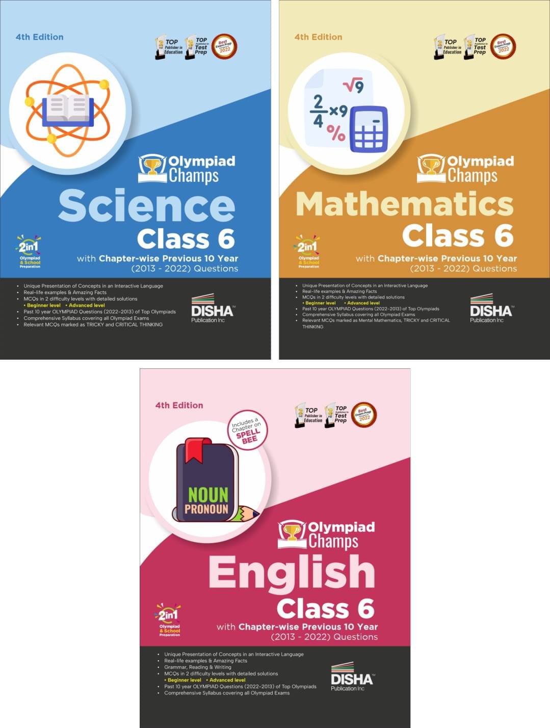 Olympiad Champs Science, Mathematics, English Class 6 with Past Questions 4th Edition (set of 3 books) Olympiad Champs Science, Mathematics, English Class 6 with Past Questions 4th Edition (set of 3 books)