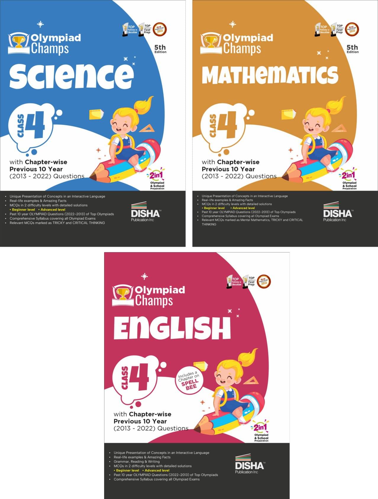 Olympiad Champs Science, Mathematics, English Class 4 with Past Questions 5th Edition (set of 3 books) Olympiad Champs Science, Mathematics, English Class 4 with Past Questions 5th Edition (set of 3 books)