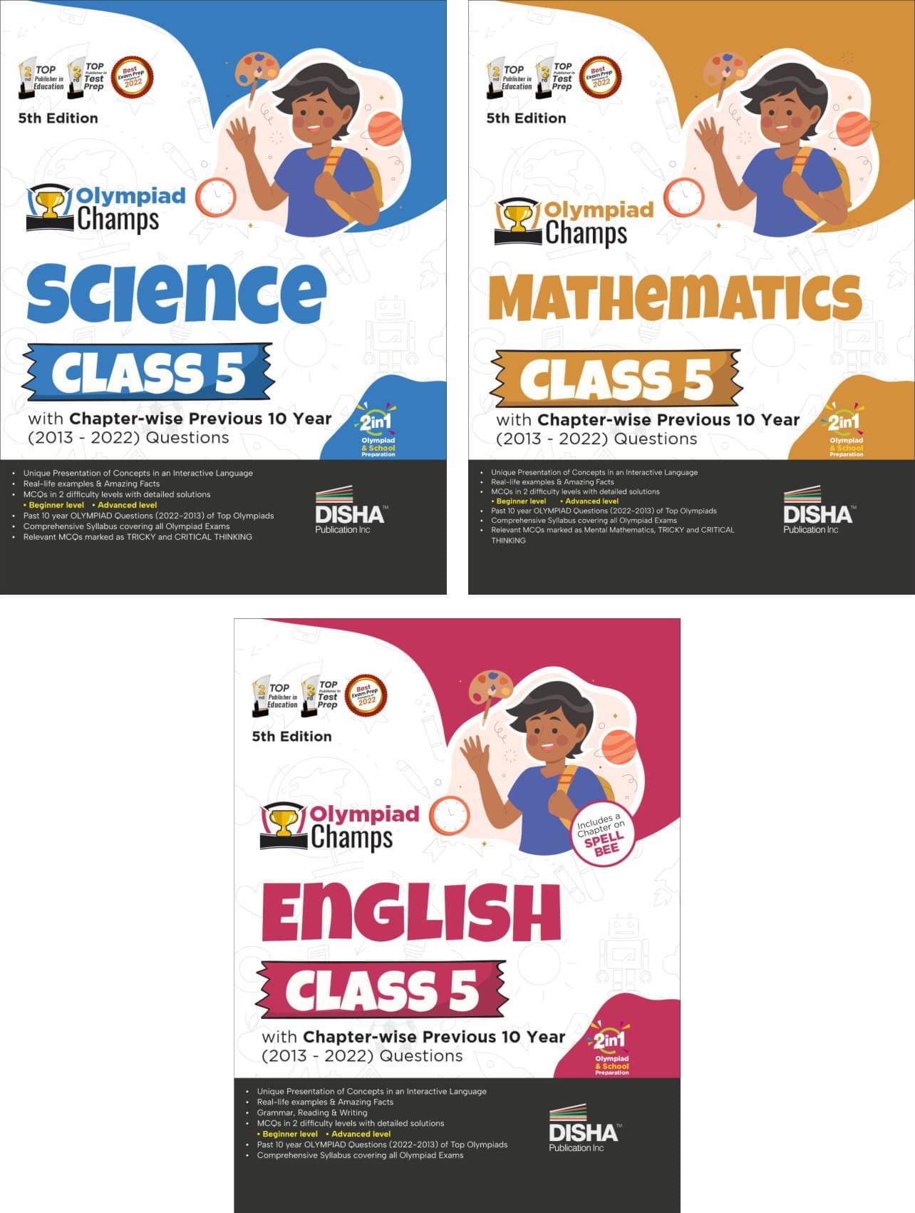 Olympiad Champs Science, Mathematics, English Class 5 with Past Questions 5th Edition (set of 3 books) Olympiad Champs Science, Mathematics, English Class 5 with Past Questions 5th Edition (set of 3 books)