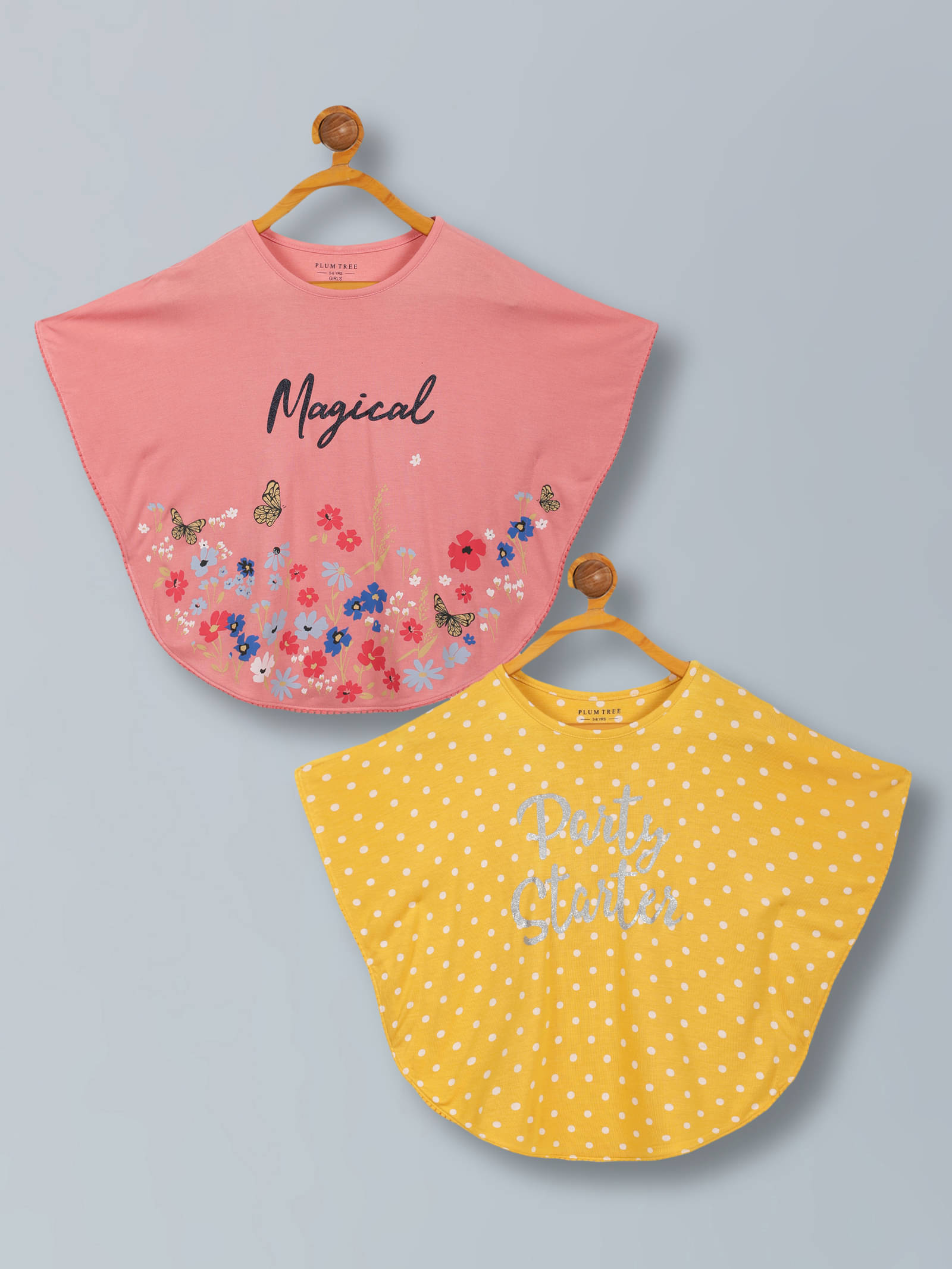     			PLUM TREE Pack of 2 Girls Viscose Top ( Yellow )