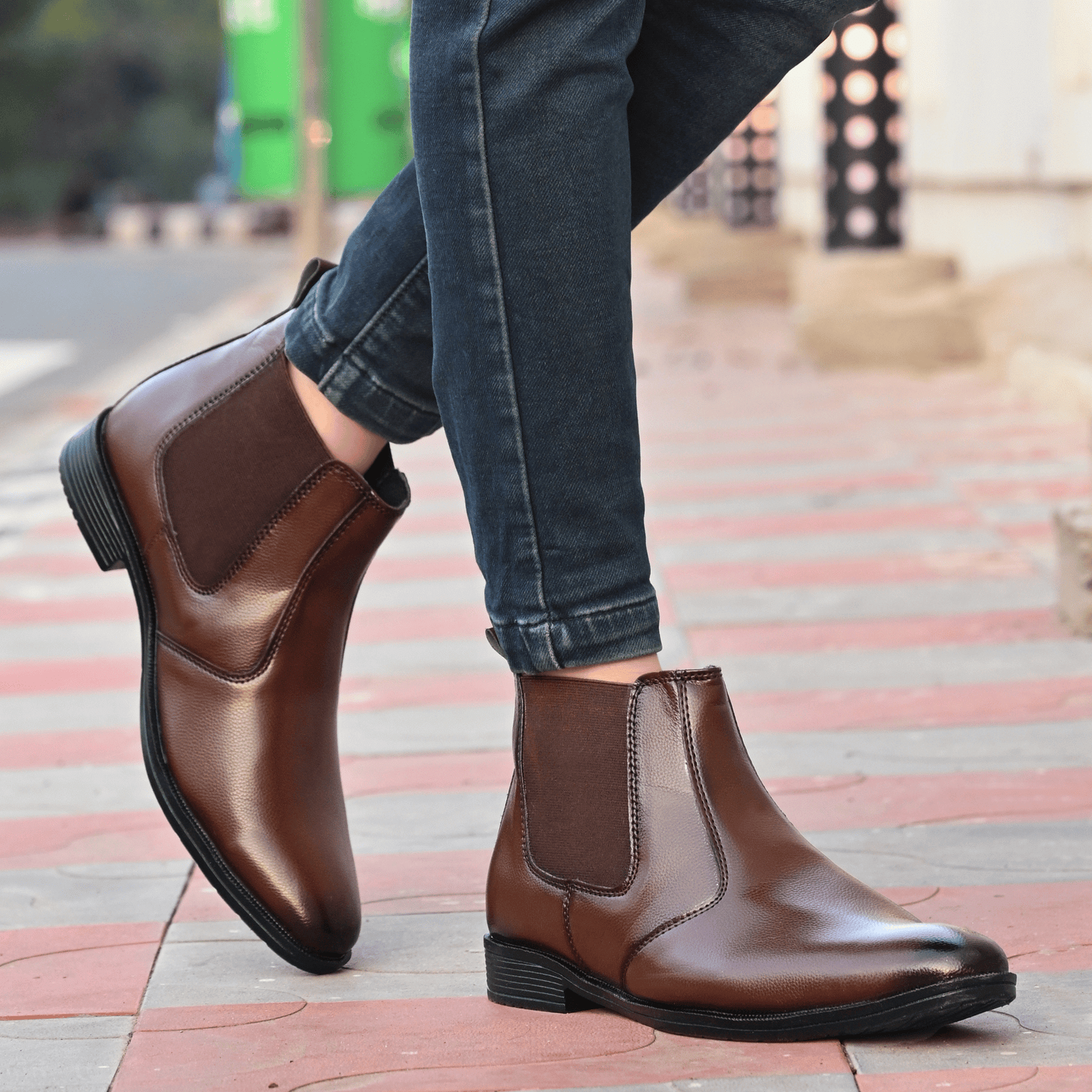    			STALAG Brown Men's Chelsea Boots