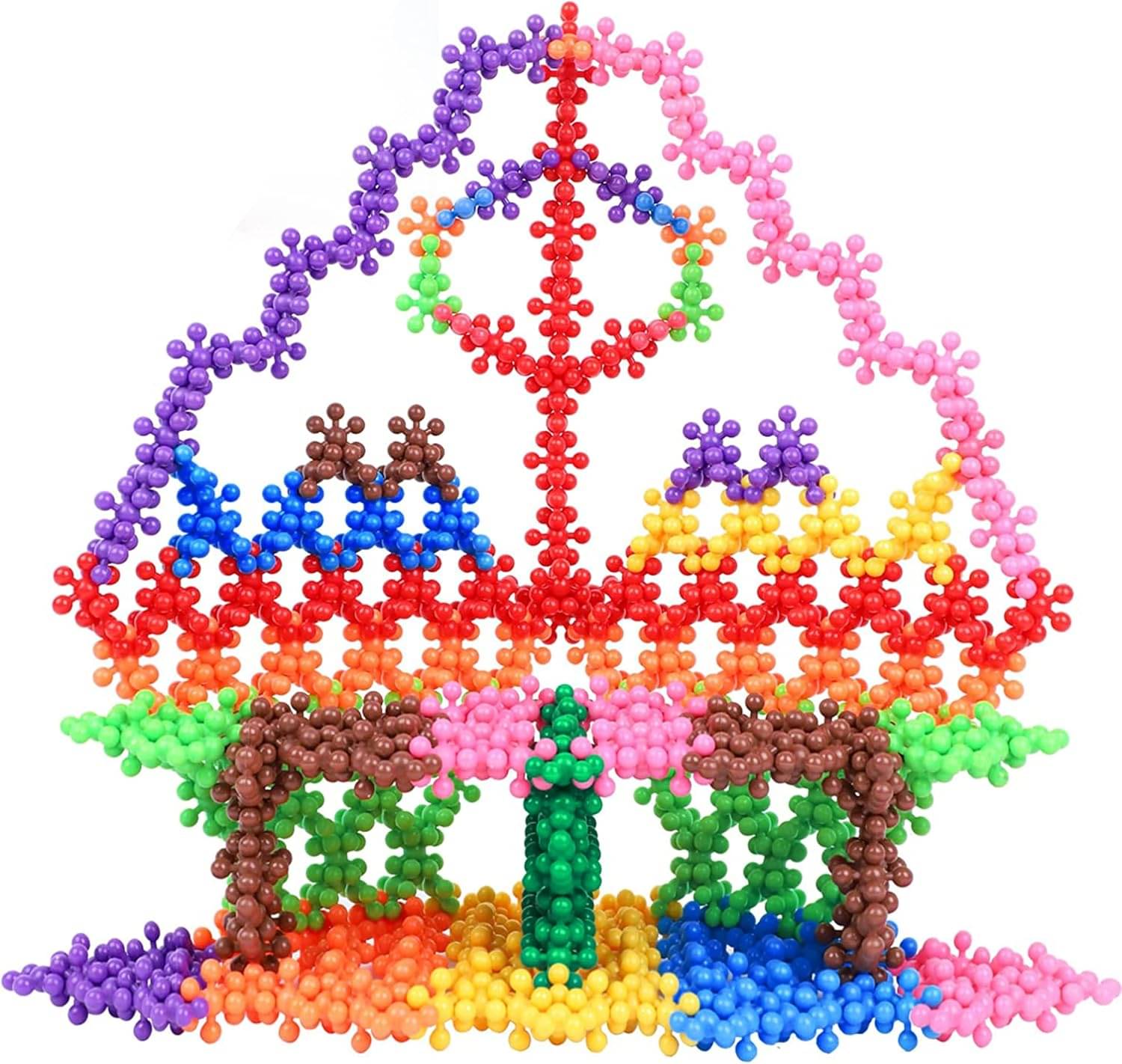     			Stysol 100pcs Plum Blossom 3D Flower Blocks DIY Interlocking Puzzle Plastic Construction Toys Educational Model All Packaged in Boxes