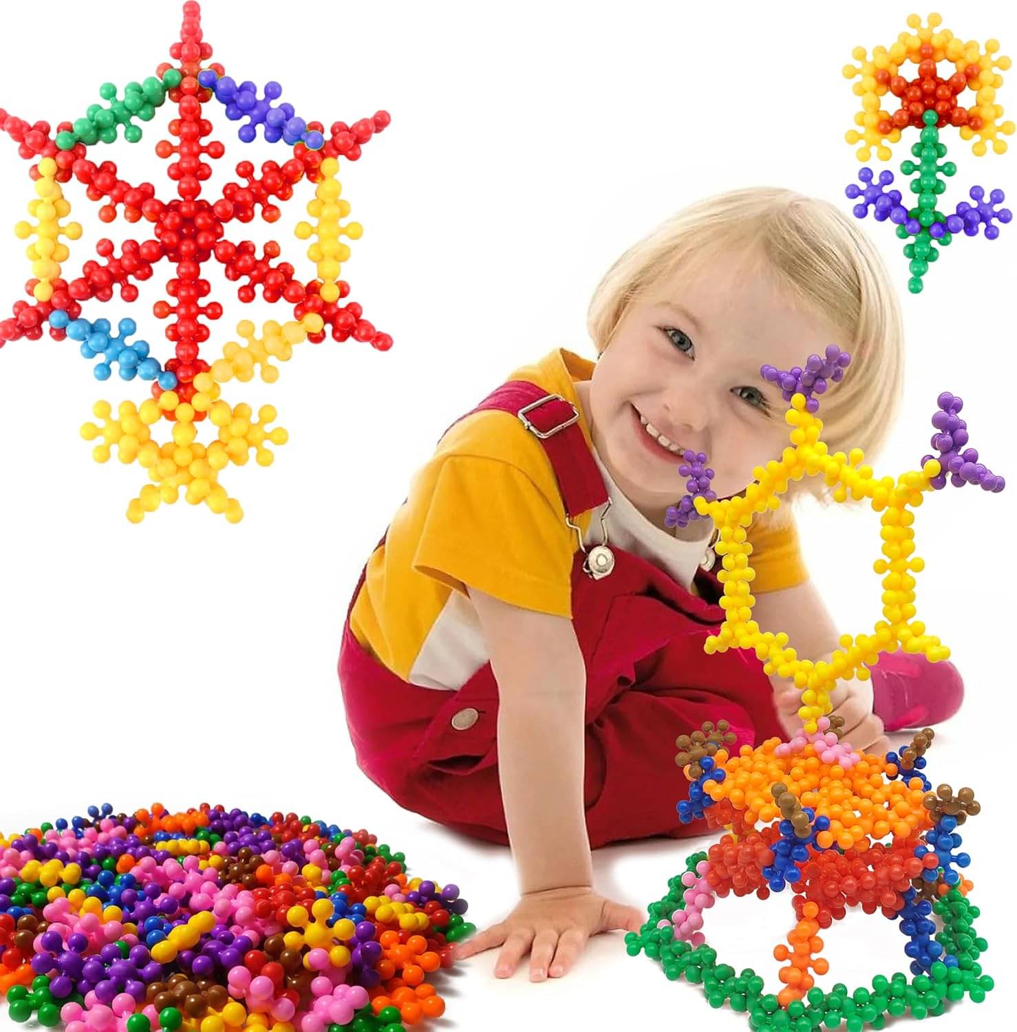 Stysol Building Blocks Toys, 100pcs Blocks Toys, Plastic Building Discs Series, Snowflake Toy With Storage Box, Cog Toys For Kids, White Stysol Building Blocks Toys, 100pcs Blocks Toys, Plastic Building Discs Series, Snowflake Toy With Storage Box, Cog Toys For Kids, White