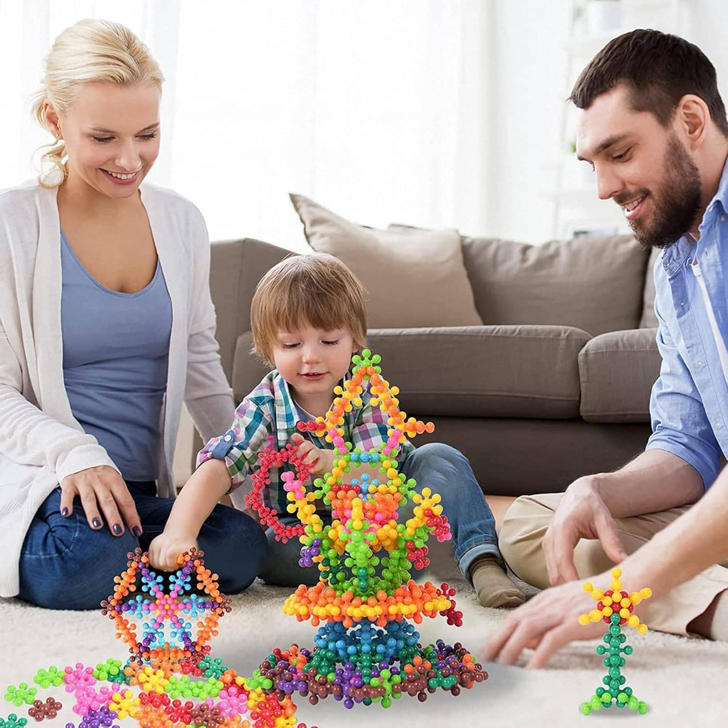     			Stysol Star Shaped 100 Pcs Toys Plastic Interlocking Blocks Building Blocks That Bends - Safe Material - Preschool Classroom Games Sets Toy for Girls and Boys Aged 3+