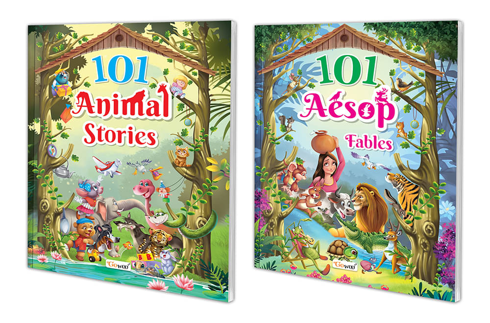     			101 Animal Stories and Aesop Fables (Ages 3-12) (Paperback) : Children story book, Learning story book, Early learning story book, Story Book for Kids | Combo of 2 Story books