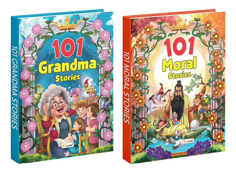     			101 Grandma Stories and Moral Stories (Ages 3-12) (Hardbound) : Bedtime Children stories, Story book for kids, Timeless Stories for Children, Kids moral story book | Pack of 2 Story Books