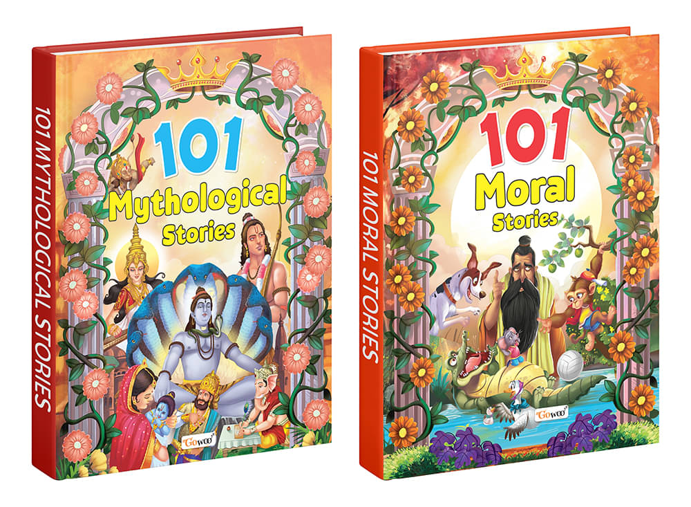     			101 Mythological and Moral Stories (Ages 3-12) (Hardbound) : Children learning story book, Timeless Stories for Children, Kids mythological story, Moral story book | Combo of 2 Story Books
