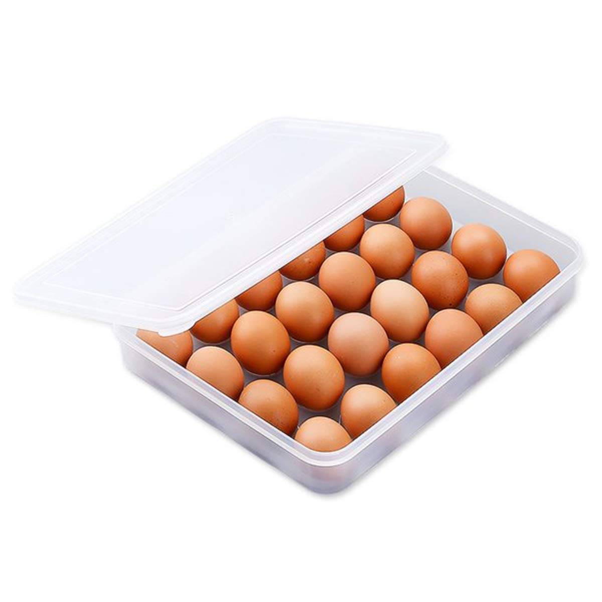 24 Grid Egg Storage Box Egg Refrigerator Storage Tray, Stackable Plastic Egg Containers For Fridge Kitchen Size Of The 24 Egg (Pack Of 1), Rectangular 24 Grid Egg Storage Box Egg Refrigerator Storage Tray, Stackable Plastic Egg Containers For Fridge Kitchen Size Of The 24 Egg (Pack Of 1), Rectangular