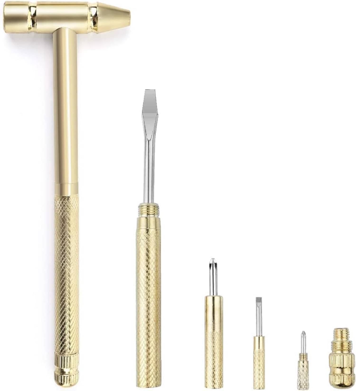     			5 in 1 Small Metal Hammer & Screwdriver Multitool Set with Anti-Slip Grip Handle and Claw Hammer Metal Portable Hammer Mini Hathodi (Pack of 1)