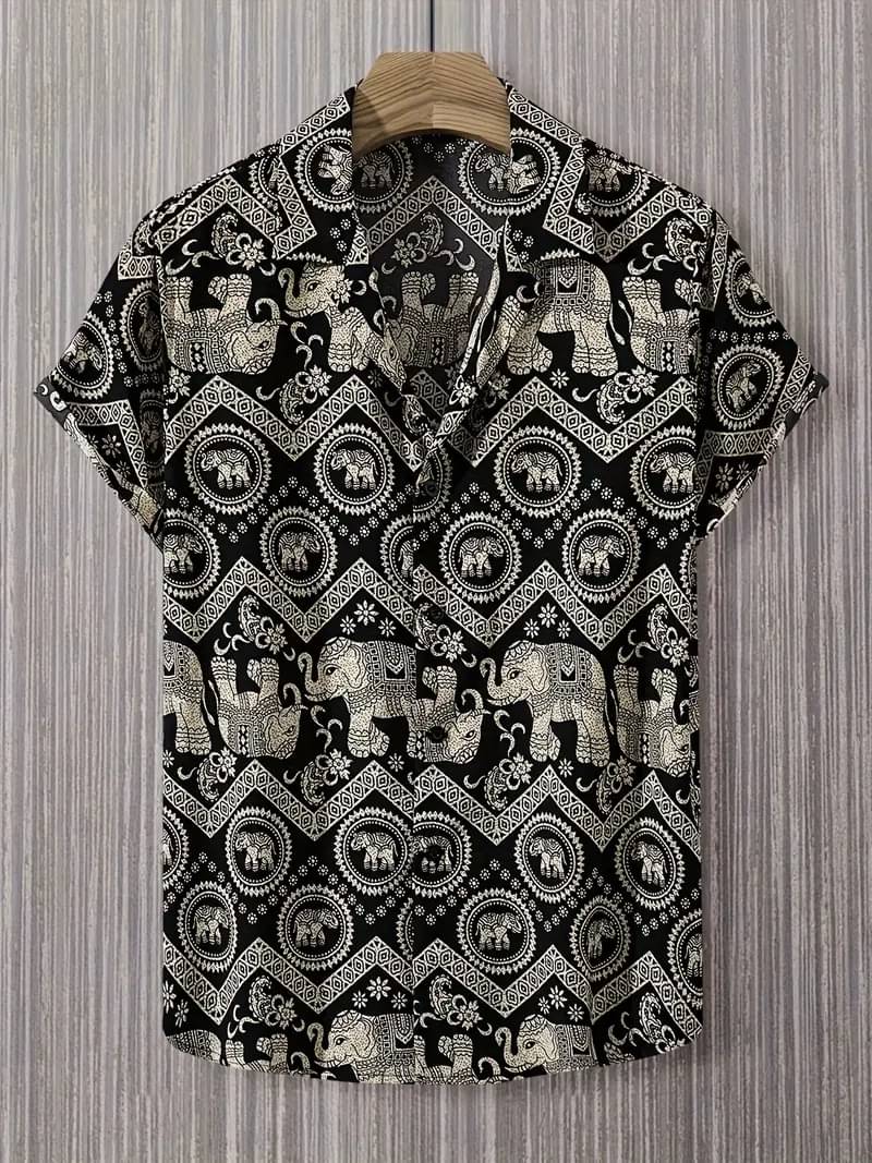     			AAPSKA Poly Cotton Regular Fit Printed Half Sleeves Men's Casual Shirt - Black ( Pack of 1 )