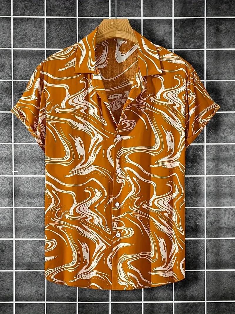     			AAPSKA Poly Cotton Regular Fit Printed Half Sleeves Men's Casual Shirt - Yellow ( Pack of 1 )