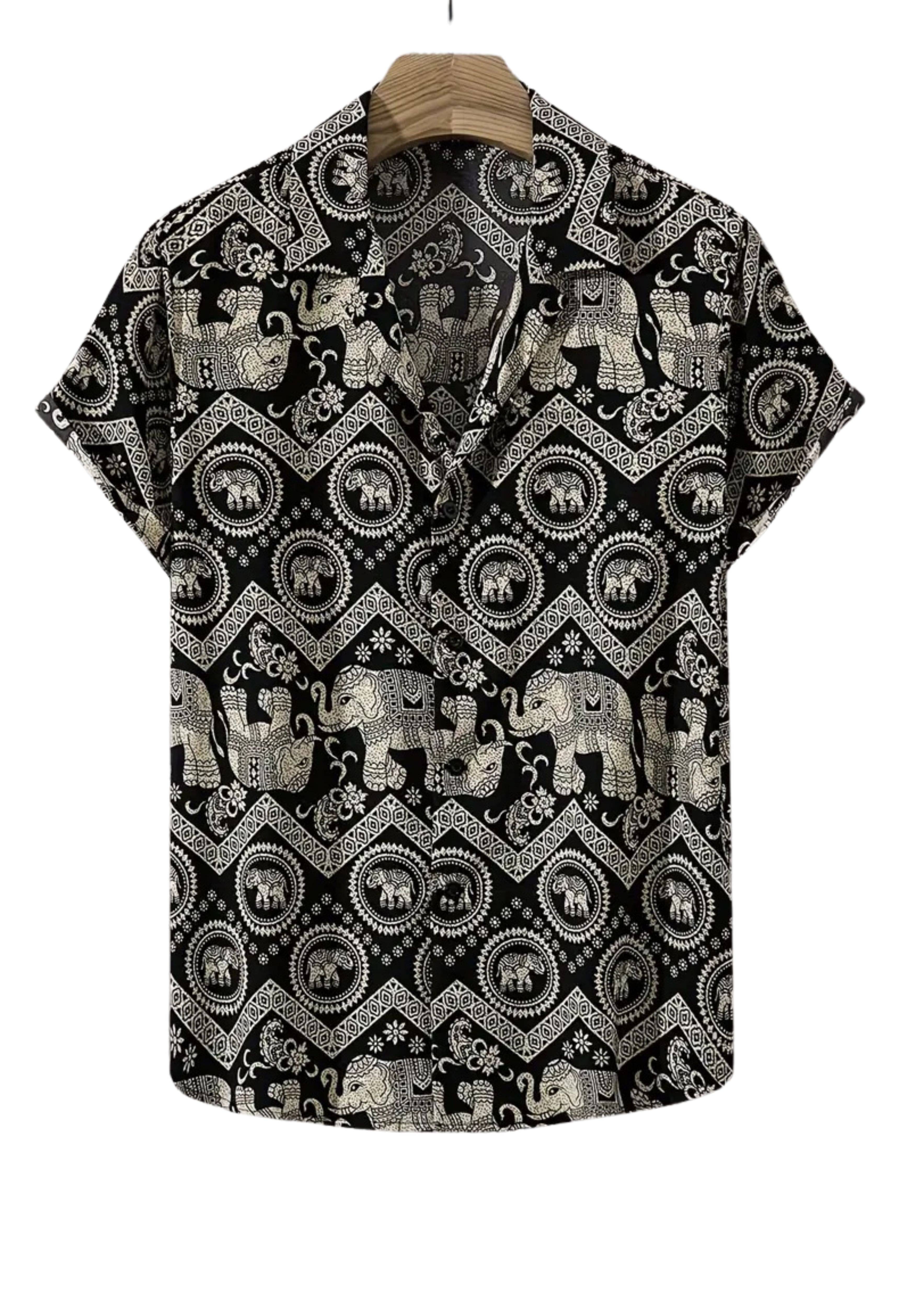 AAPSKA Poly Cotton Regular Fit Printed Half Sleeves Men's Casual Shirt - Black ( Pack of 1 ) AAPSKA Poly Cotton Regular Fit Printed Half Sleeves Men's Casual Shirt - Black ( Pack of 1 )