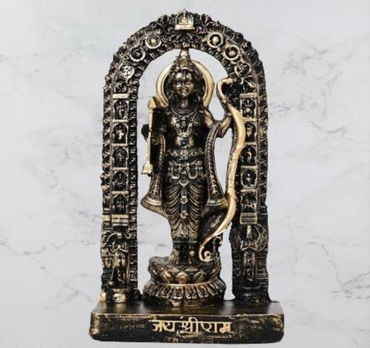 AFTERSTITCH lord shree ram lala idol statue for temple home office puja decor vastu & figurine 16.5 cm (Pack of 1) AFTERSTITCH lord shree ram lala idol statue for temple home office puja decor vastu & figurine 16.5 cm (Pack of 1)