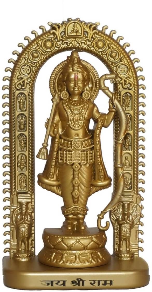 AFTERSTITCH Shree Ram lala idol golden for temple home office decor lord God Figurines 16.5 cm  (Pack of 1)