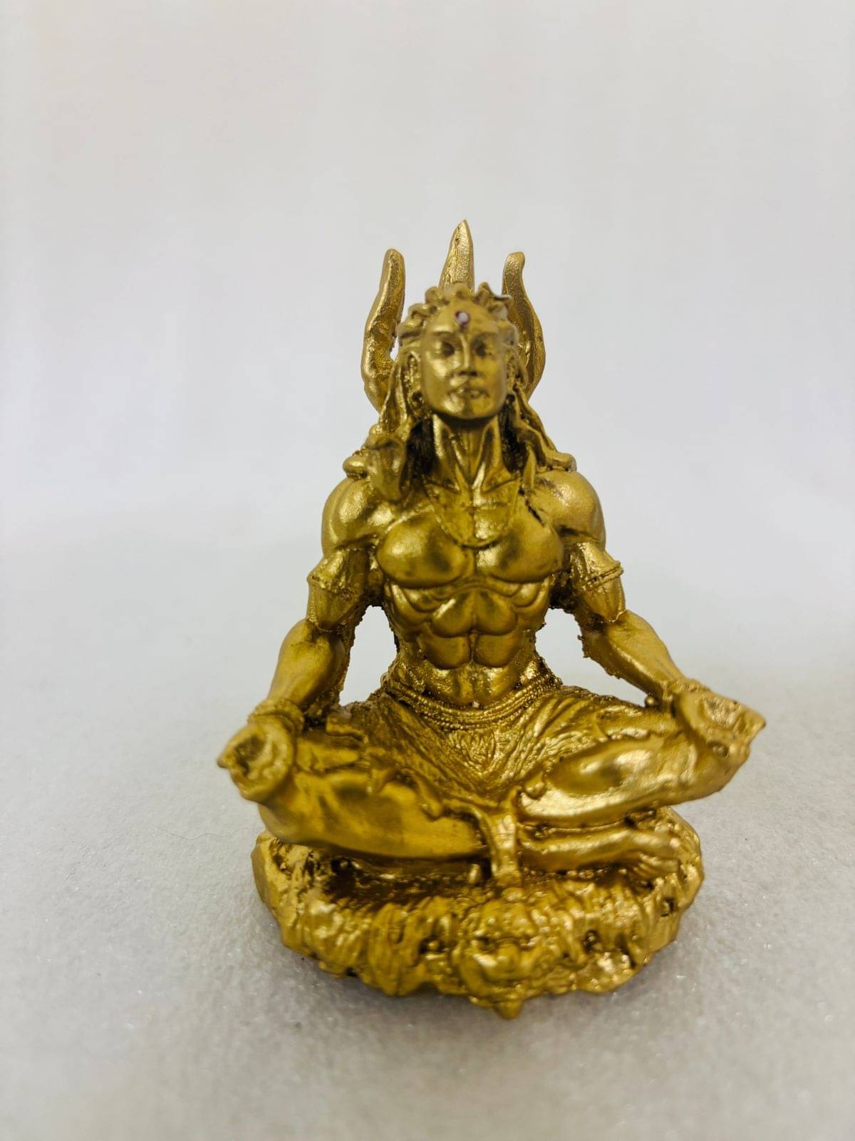     			AFTERSTITCH Lord Shiva ji Aadiyogi trishul idol statue for home car deshboard decor God vastu 9 cm  (Pack of 1)