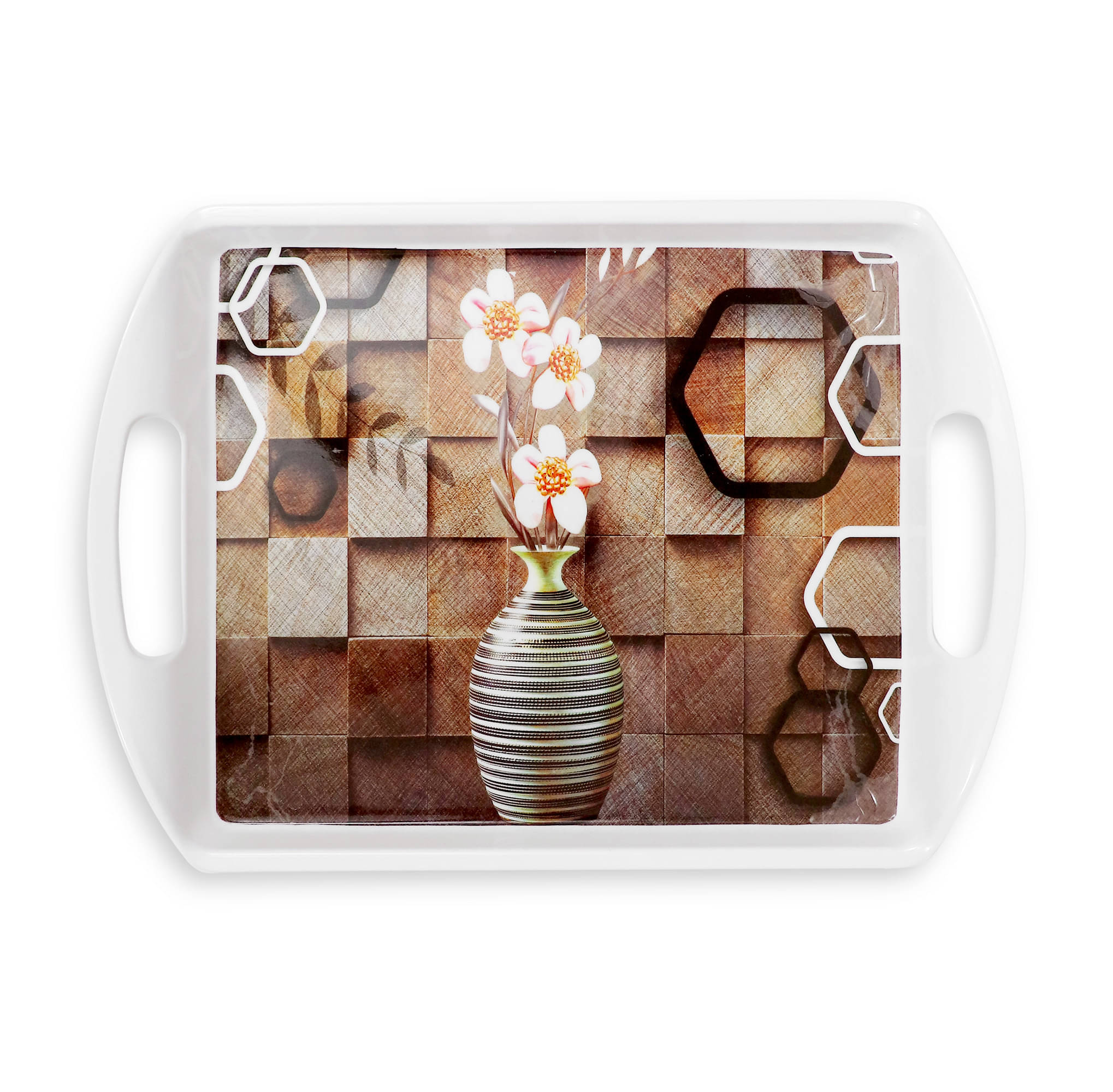     			ARIYA ARI-AT-546-M4-PC-1 Printed Melamine Serving Plate 500 ml Multicolor ( Set of 1 )