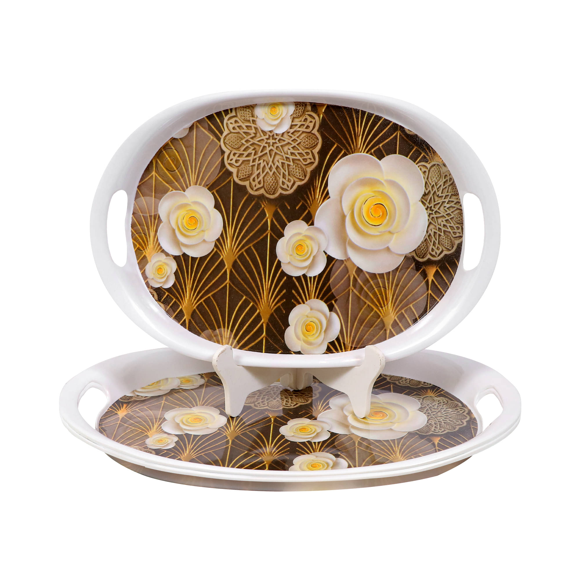     			ARIYA ARI-AT-549-M6-PC-2 Printed Melamine Serving Plate 700 ml Multicolor ( Set of 2 )