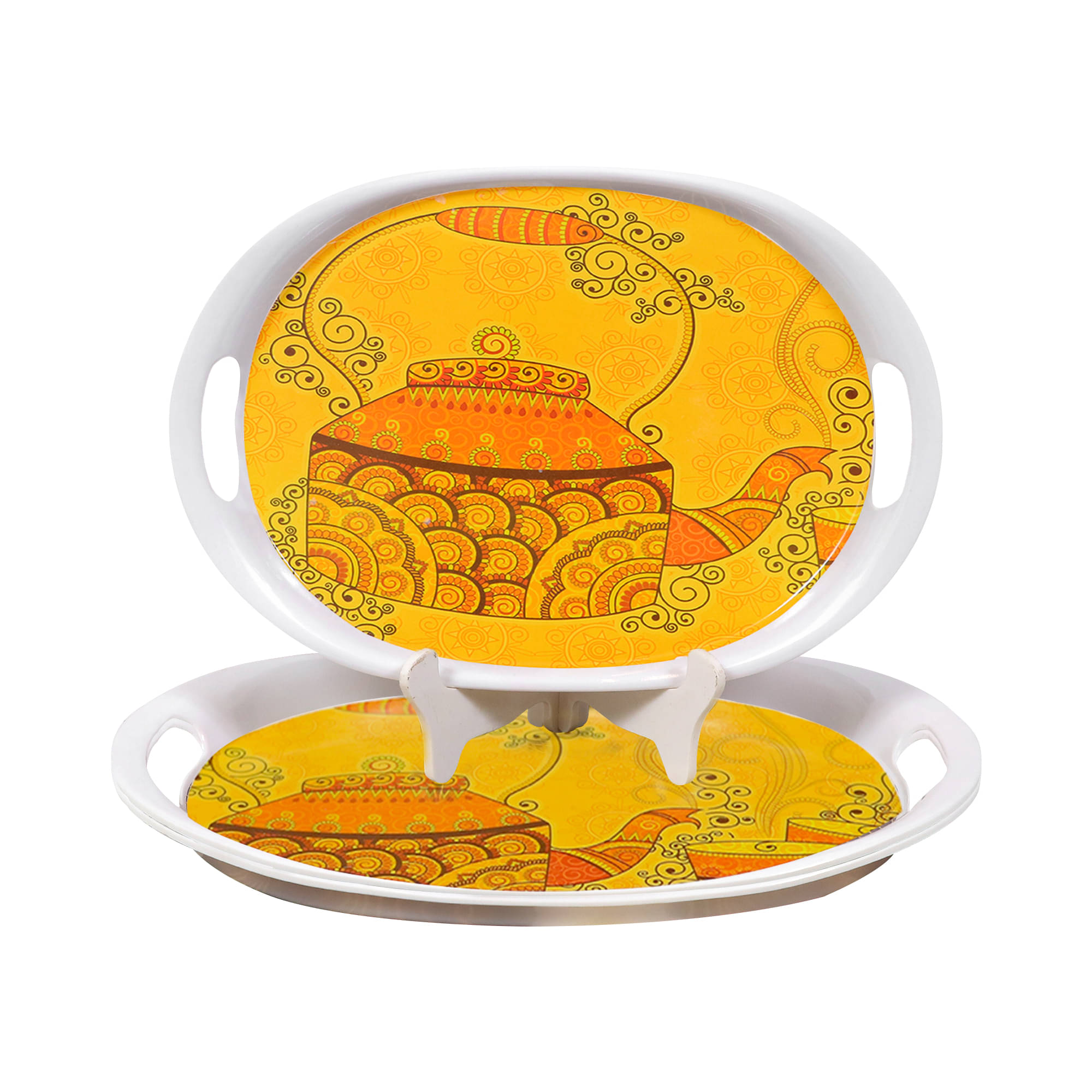     			ARIYA ARI-AT-549-M8-PC-2 Printed Melamine Serving Plate 700 ml Multicolor ( Set of 2 )