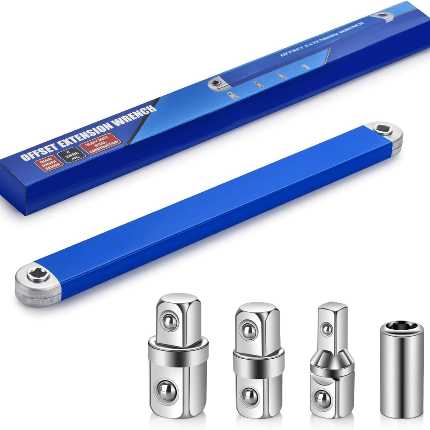 BK 10 IMPORT & EXPORT Socket Wrench Set, Offset Extension Wrench Universal Fit Small Space 15inch Socket Wrench Tool, Multi-Purpose Extension Wrench for Small Place