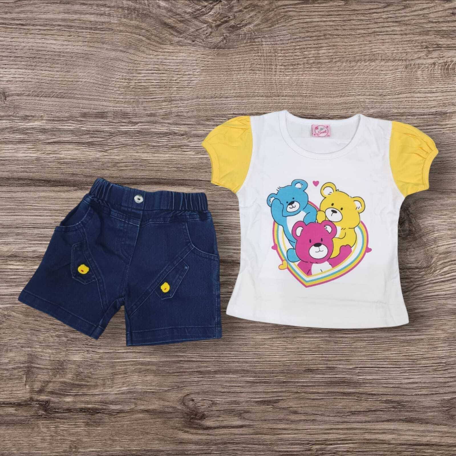     			Bublee Dublee Pack of 1 Girls Denim T-shirt & Shorts ( Multicolor )