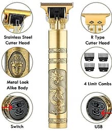 CHARKEE Light Weight Trimmer Gold Cordless Multigrooming Kit With 45 minutes Runtime