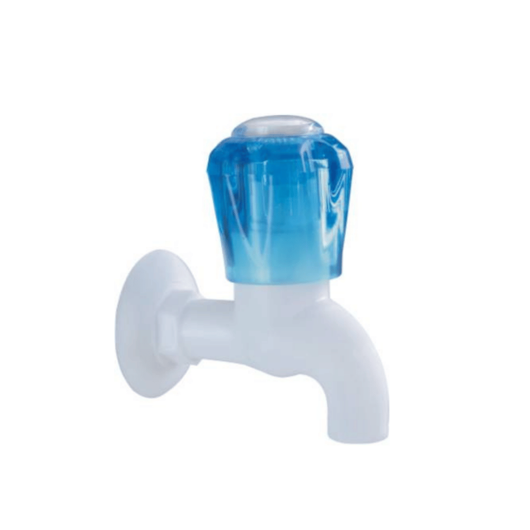     			COSWARE Crystal Blue PVC Bib Cock Tap - 1 PCS Plastic (ABS) Bathroom Tap (Bib Cock)