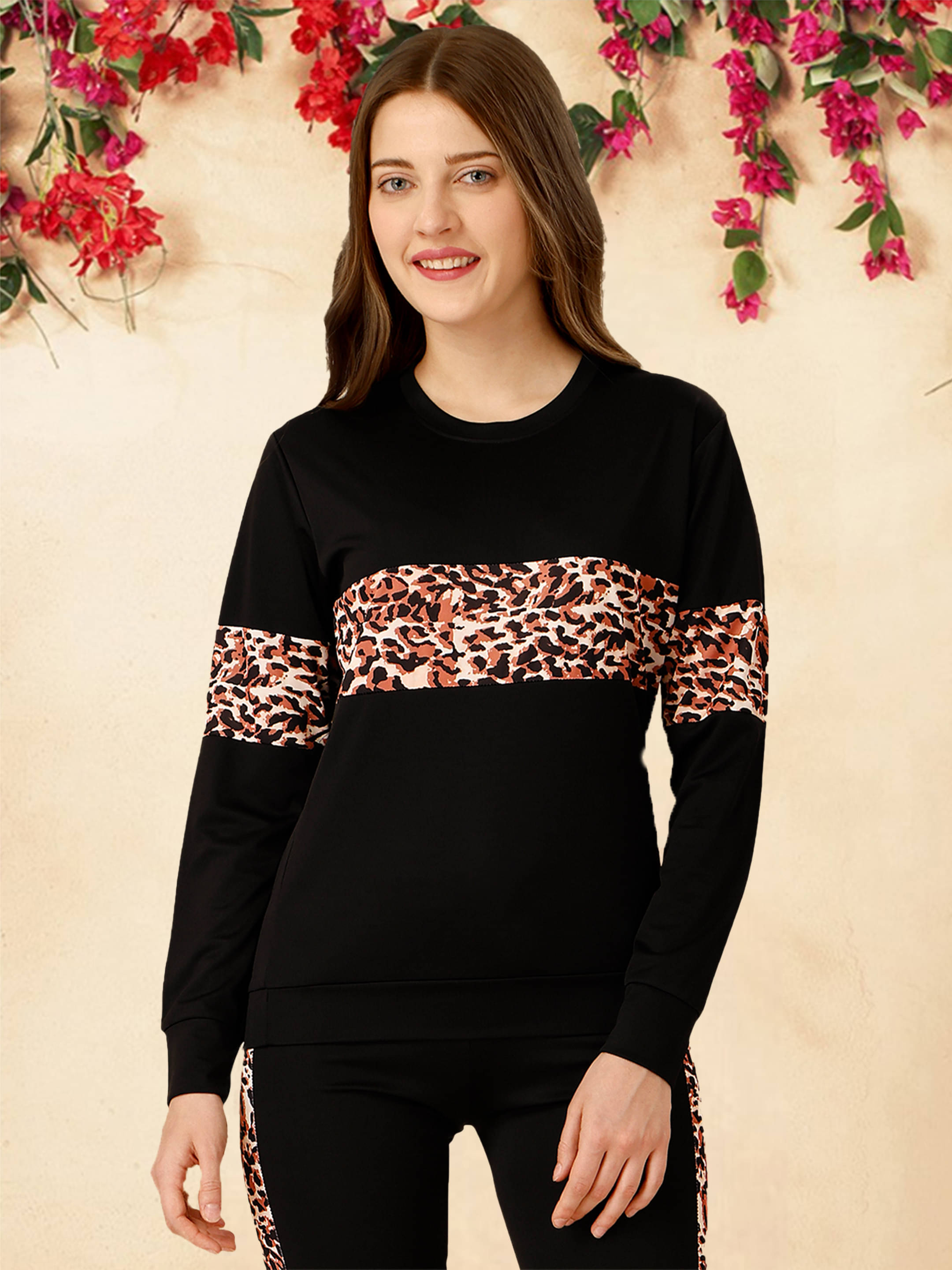     			DTR FASHION Women's Cotton Blend Regular Top ( Black )