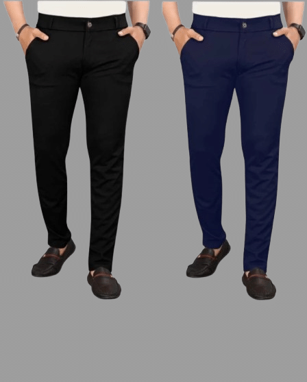     			DWIDEN Regular Flat Men's Chinos - Navy Blue ( Pack of 2 )