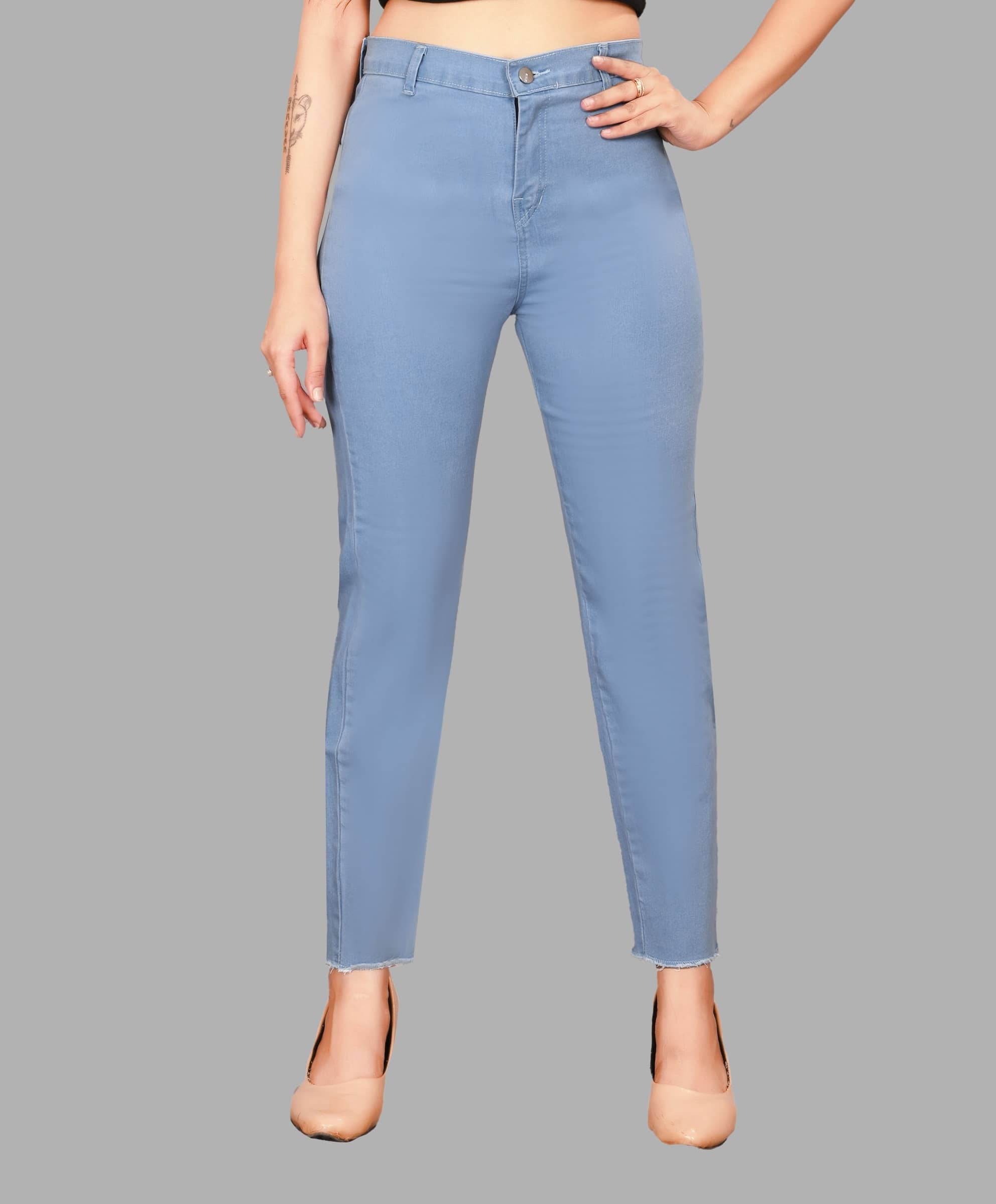 EVYAVAN ENTERPRISE - Light Blue Denim Regular Fit Women's Jeans ( Pack of 1 ) - Jeans | Buy online on ZillyBuy