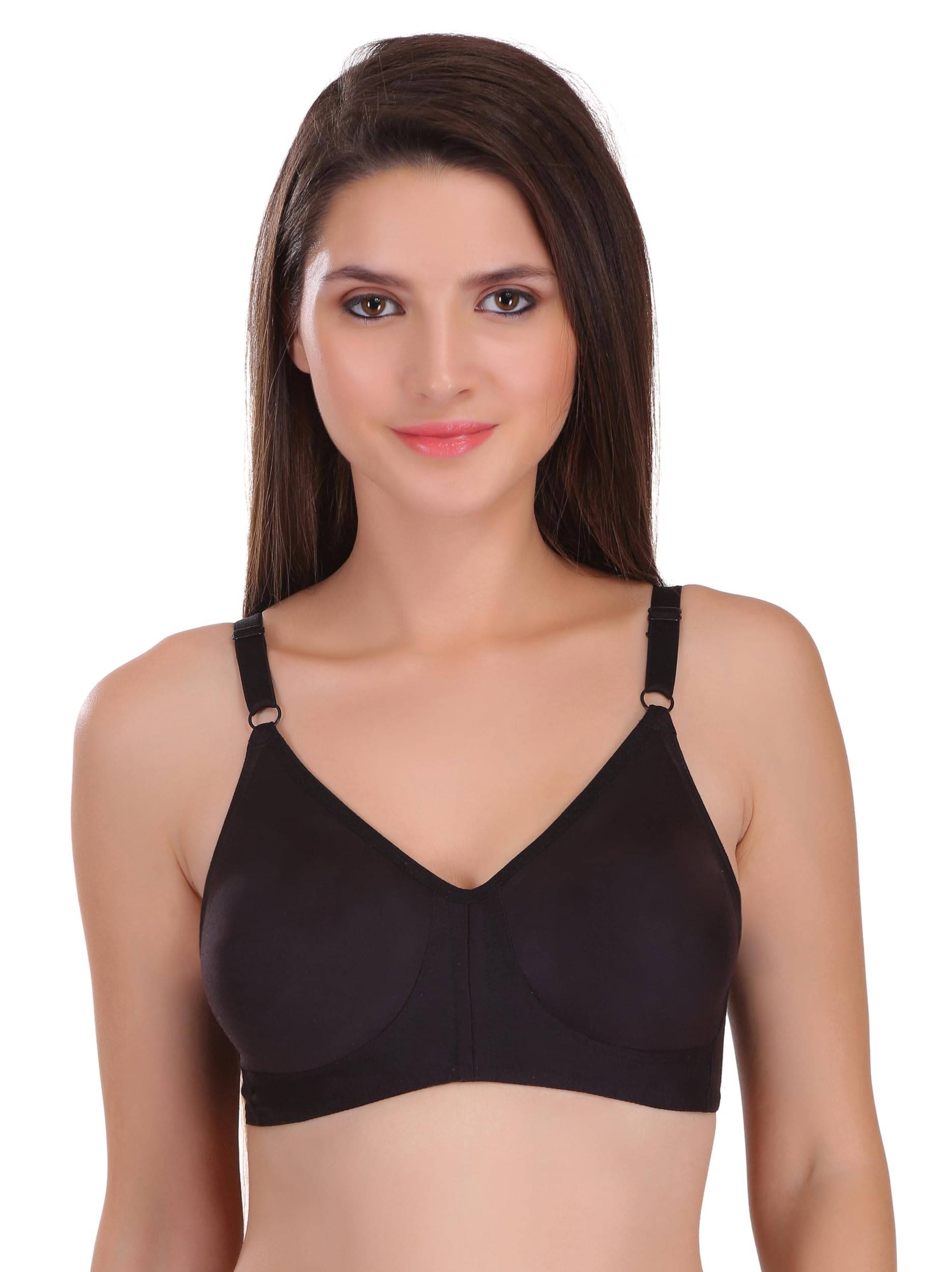 Featherline Pack of 1 Cotton Blend Non Padded Everyday Bra For Women ( Black ) Featherline Pack of 1 Cotton Blend Non Padded Everyday Bra For Women ( Black )