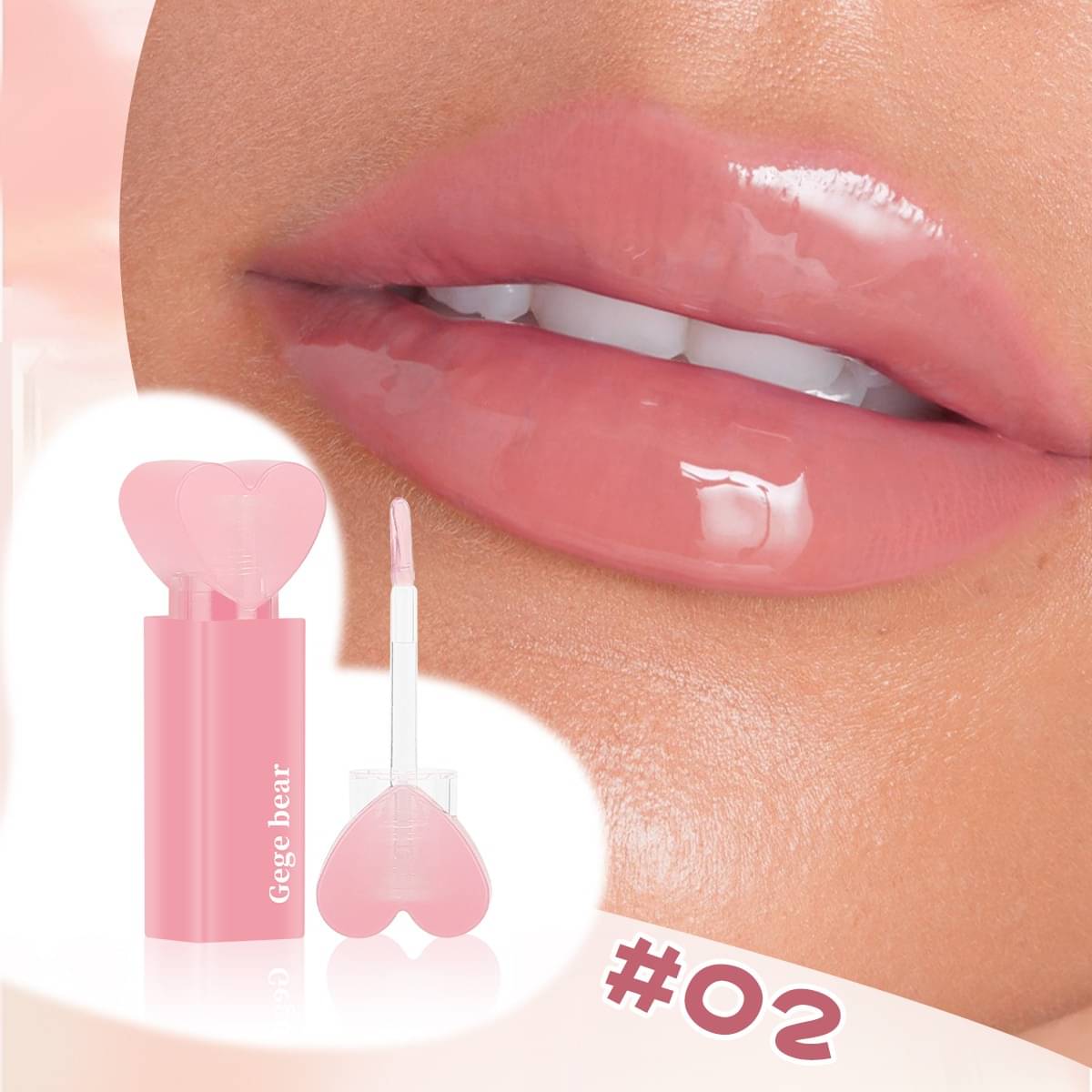     			GEGE BEAR Strawberry Pink Lip Gloss 50