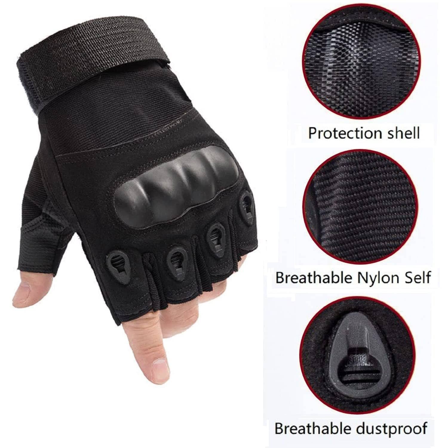 Gjshop Black Nylon Men's Fingerless Gloves ( Pack of 1 ) - Jewellery Sets | Buy online on ZillyBuy