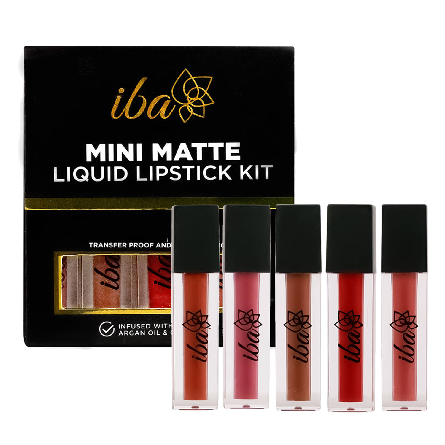     			Iba Liquid Matte Mini Lipstick Kit for Women, Long Lasting, 6ml (1.2ml Each), (Pack of 5)