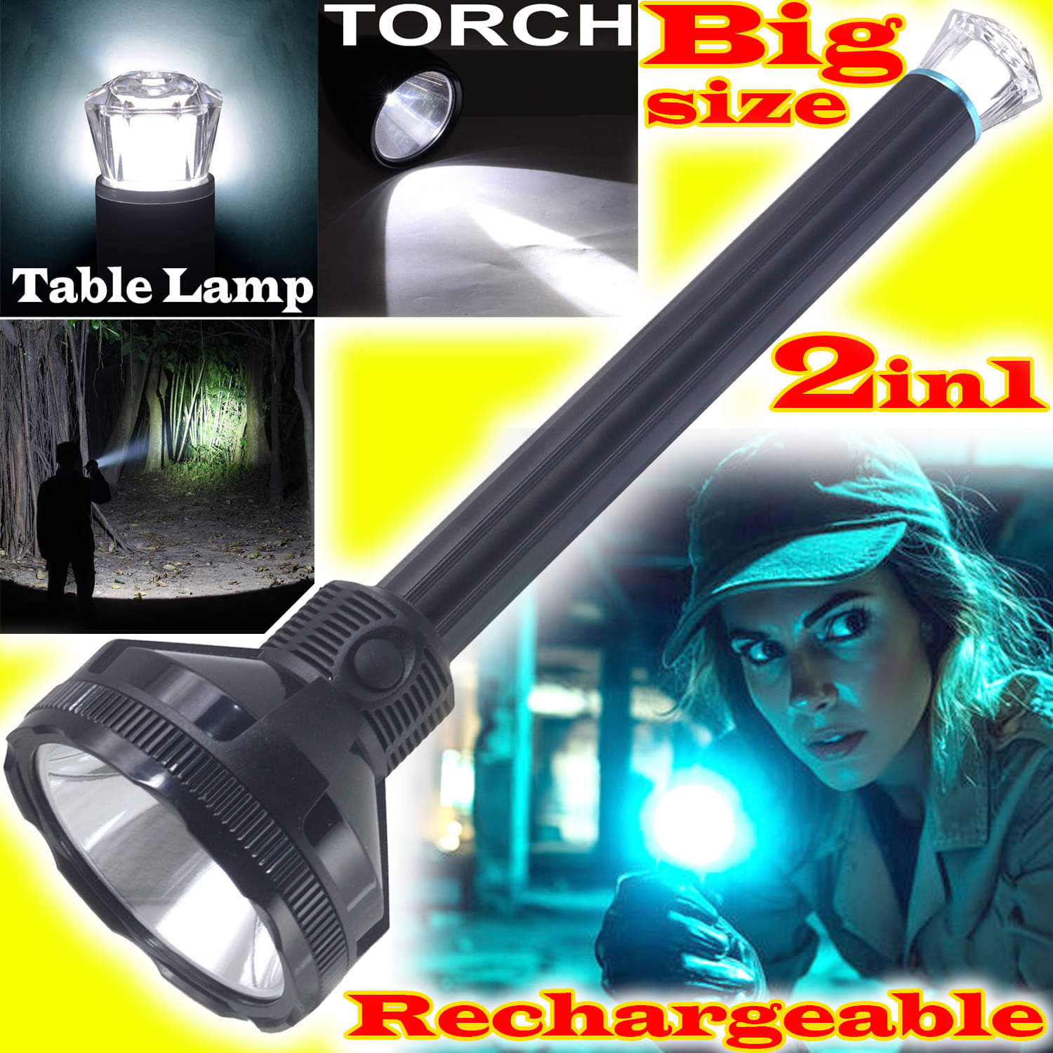 JMALL - 10W Rechargeable Flashlight Torch ( Pack of 1 ) JMALL - 10W Rechargeable Flashlight Torch ( Pack of 1 )