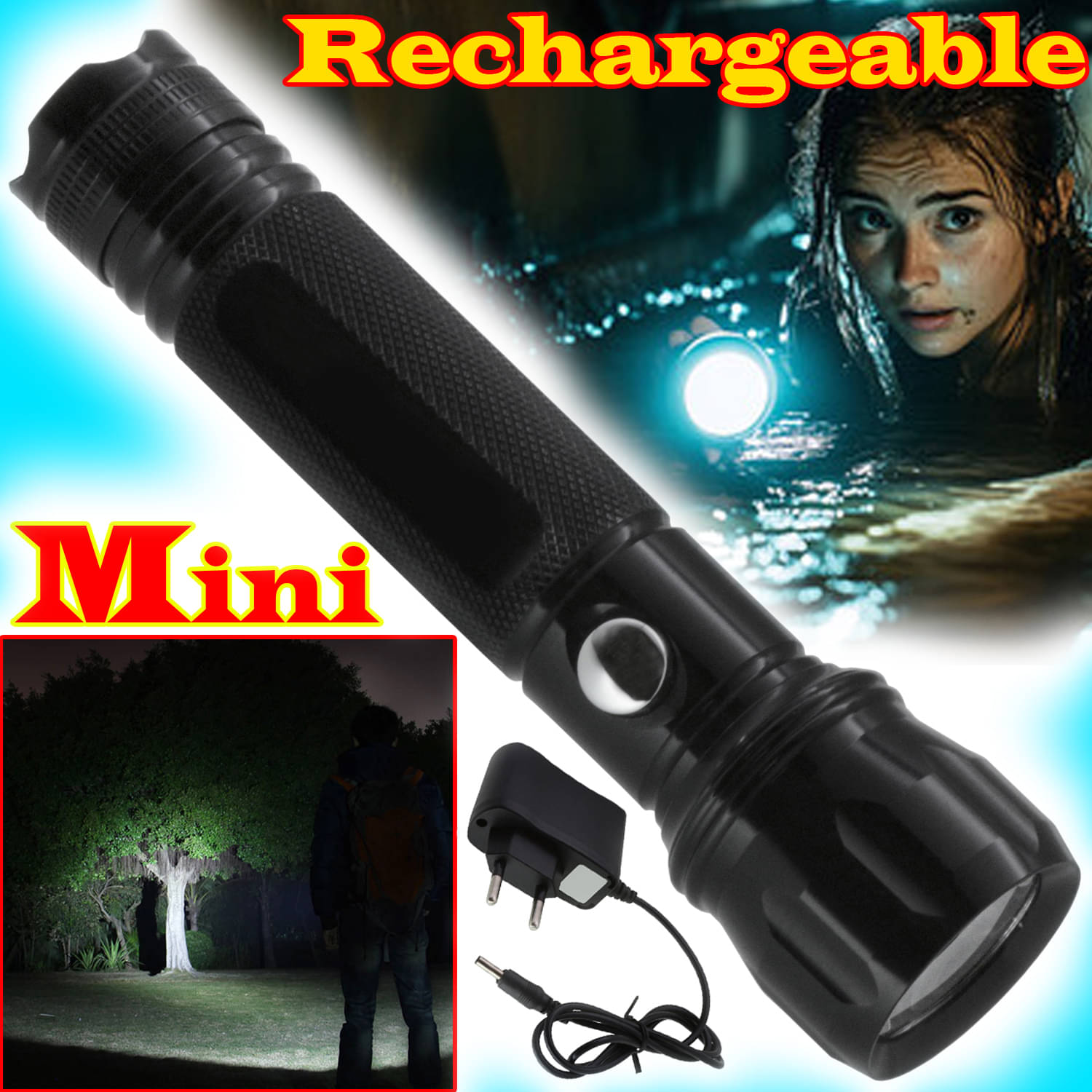     			JMALL - 2W Rechargeable Flashlight Torch ( Pack of 1 )