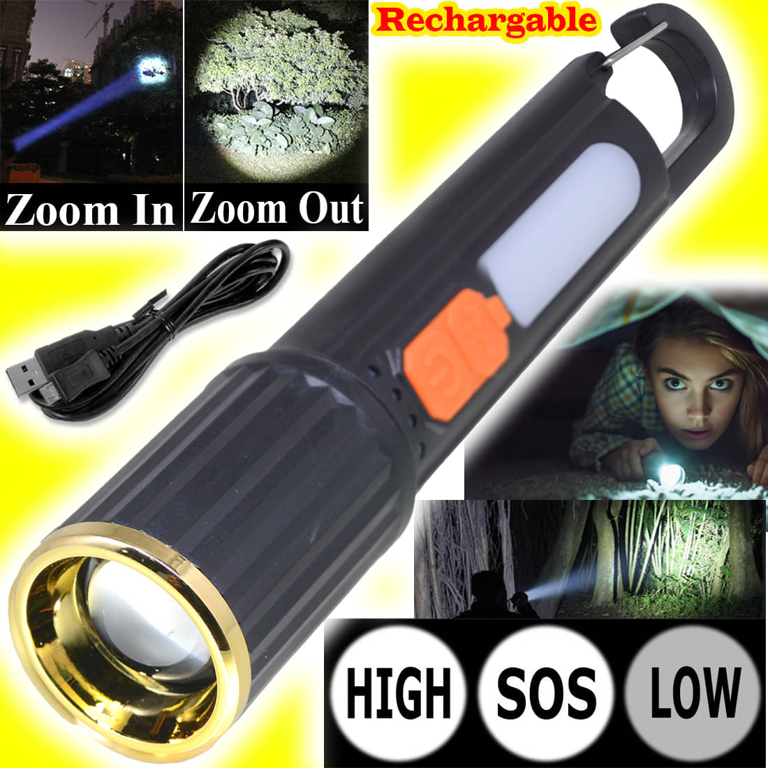     			JMALL - 5W Rechargeable Flashlight Torch ( Pack of 1 )