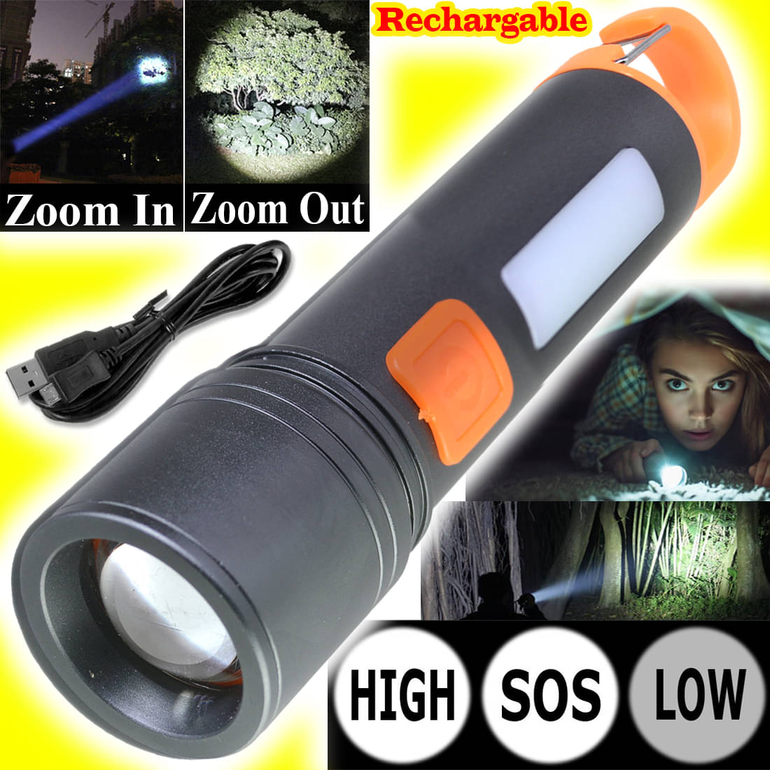 JMALL - 5W Rechargeable Flashlight Torch ( Pack of 1 ) JMALL - 5W Rechargeable Flashlight Torch ( Pack of 1 )