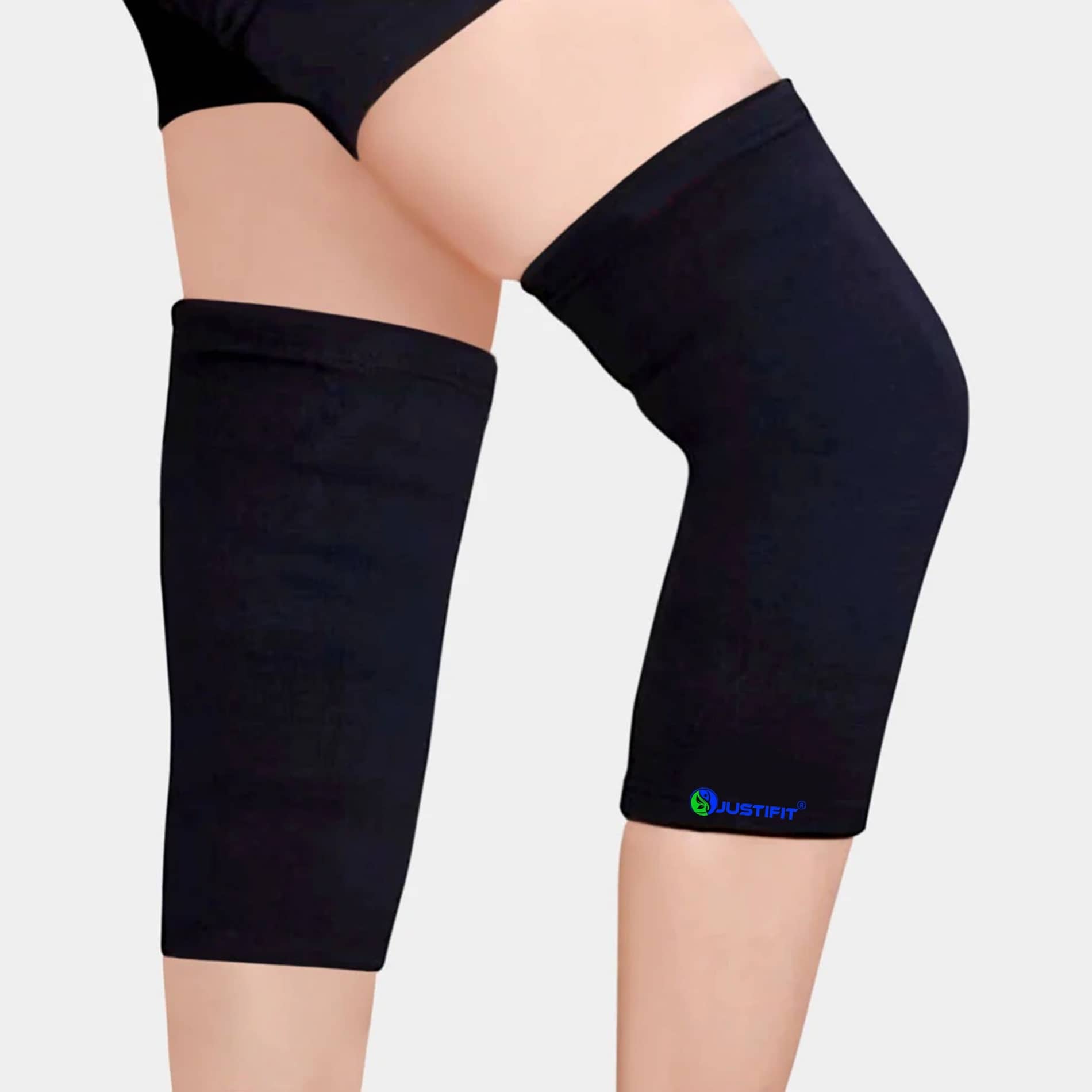 JUSTIFIT Unisex Sports Knee Supports Pair of 1 Black ( L - Size )
