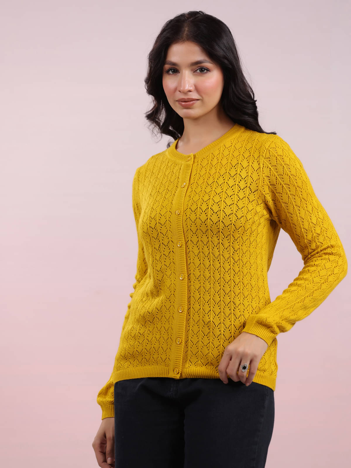     			Janasya Woollen Women's Shrugs - Yellow ( Single )
