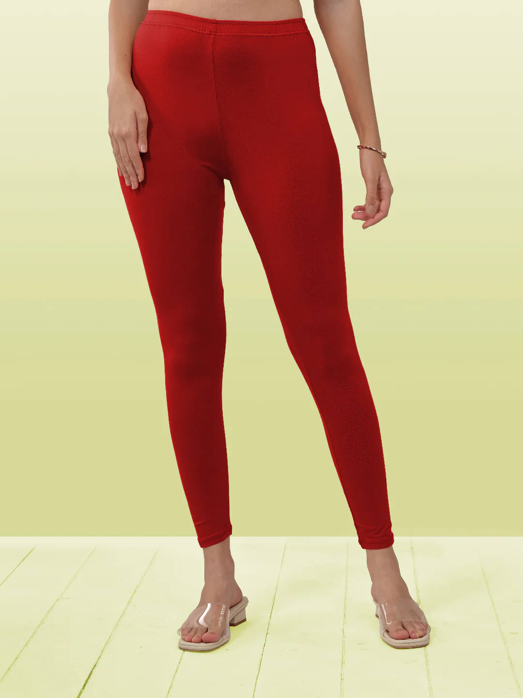     			Jmehta Fashion Pack of 1 Cotton Blend Women's Leggings ( Red )