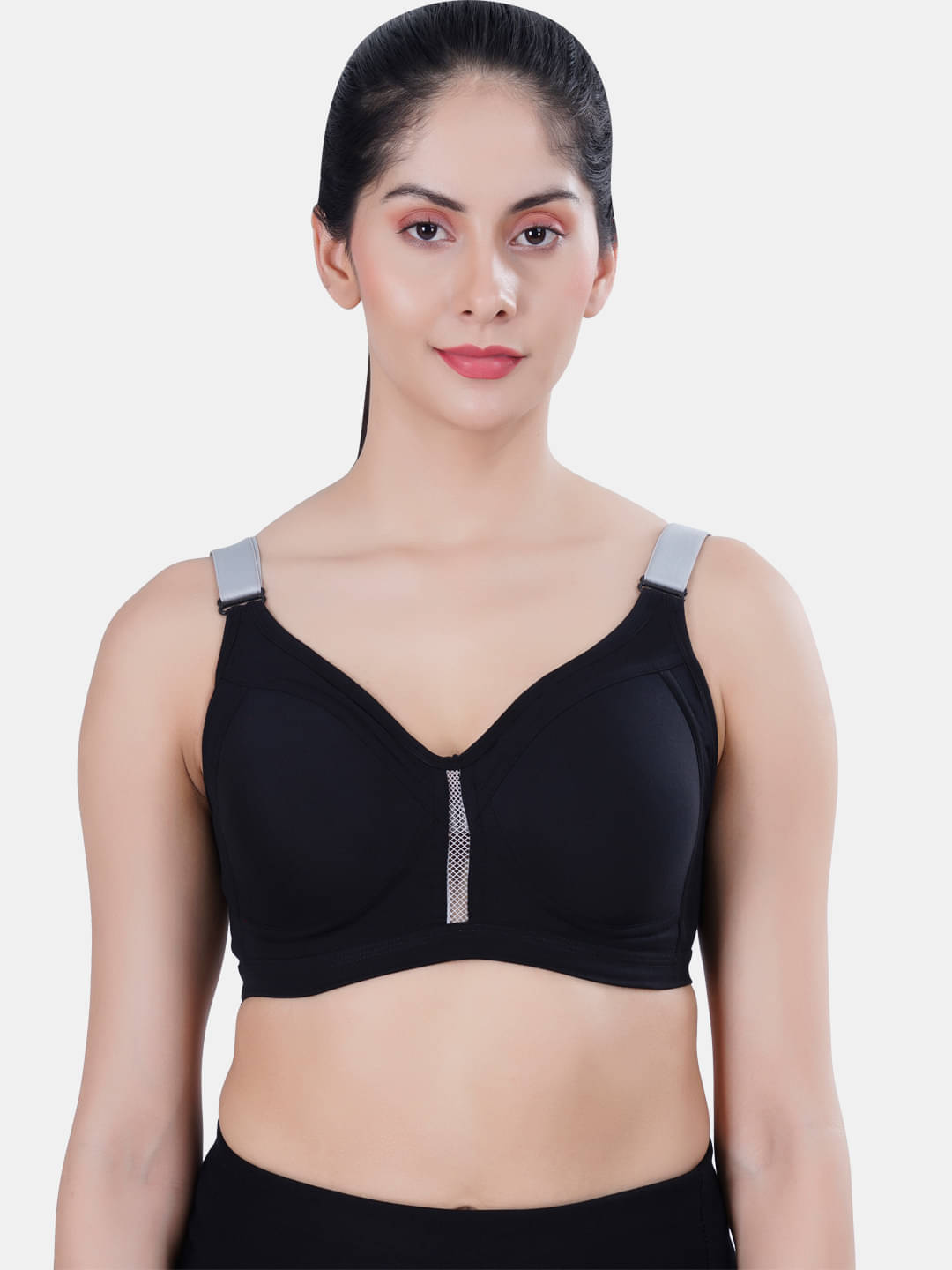     			LACYLUXE Pack of 1 Polyester Lightly Padded Minimizer Bra For Women ( Black )