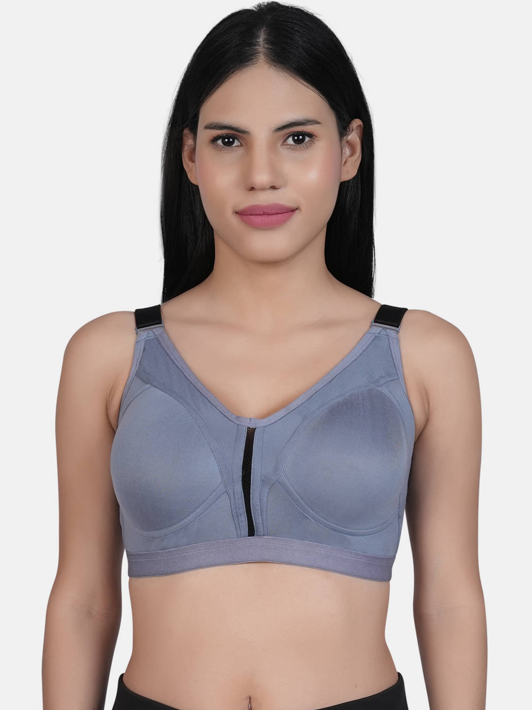     			LACYLUXE Pack of 1 Polyester Lightly Padded Minimizer Bra For Women ( Dark Grey )