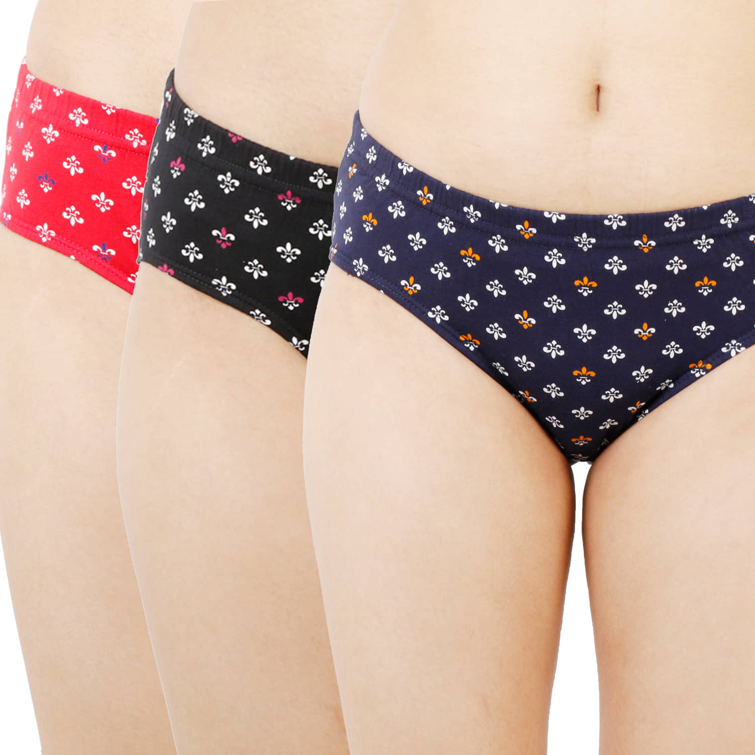 Ladyland Pack of 3 Cotton Briefs For Women ( Multicolor )