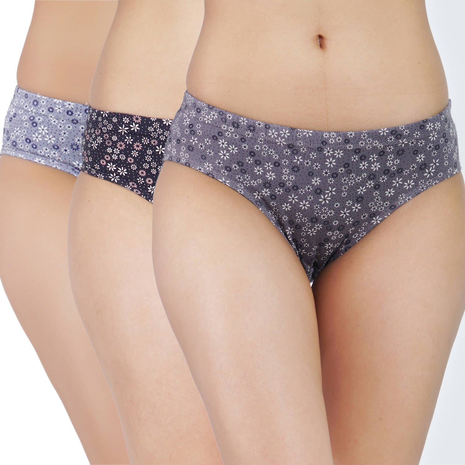 Ladyland Pack of 3 Cotton Briefs For Women ( Multicolor )