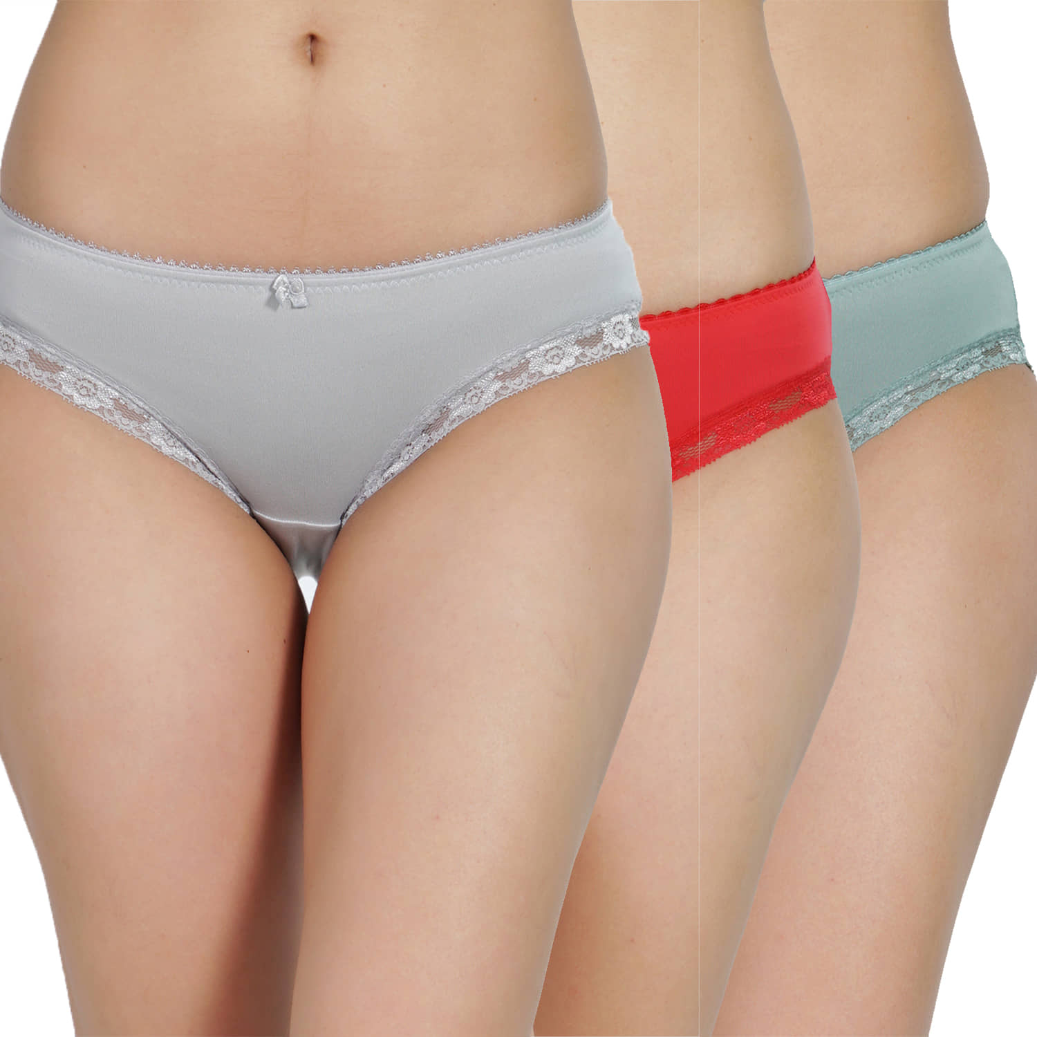 Ladyland Pack of 3 Cotton Lycra Hipster For Women ( Multi Color )