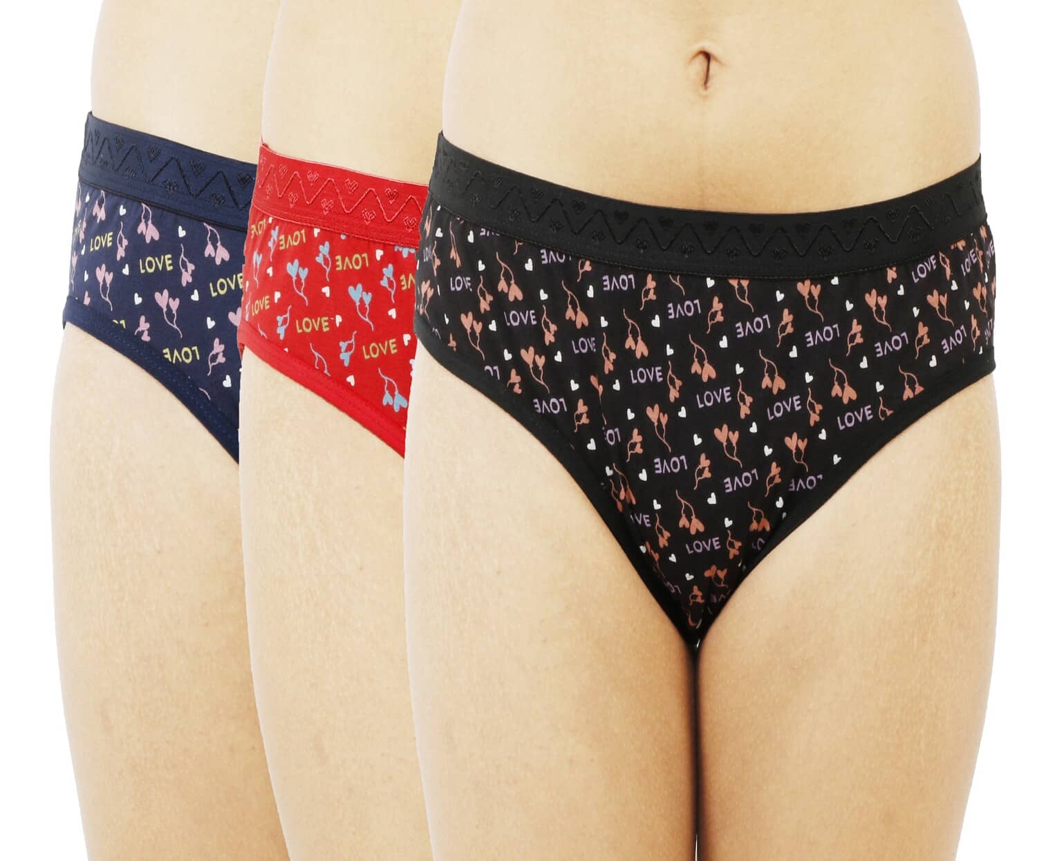 Ladyland Pack of 3 Cotton Briefs For Women ( Multicolor )